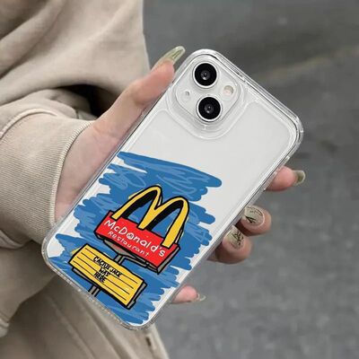 M记招牌插画适用苹果16PROMAX手机壳iPhone1514透明13软壳12防摔