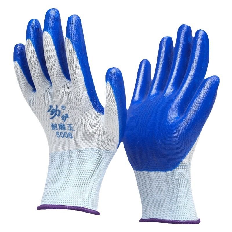 Guantes de protección de trabajo de nitrilo King resistentes al desgaste 13 guantes de protección industrial de inmersión transpirable de punto guantes de protección de trabajo de manipulación de sitio