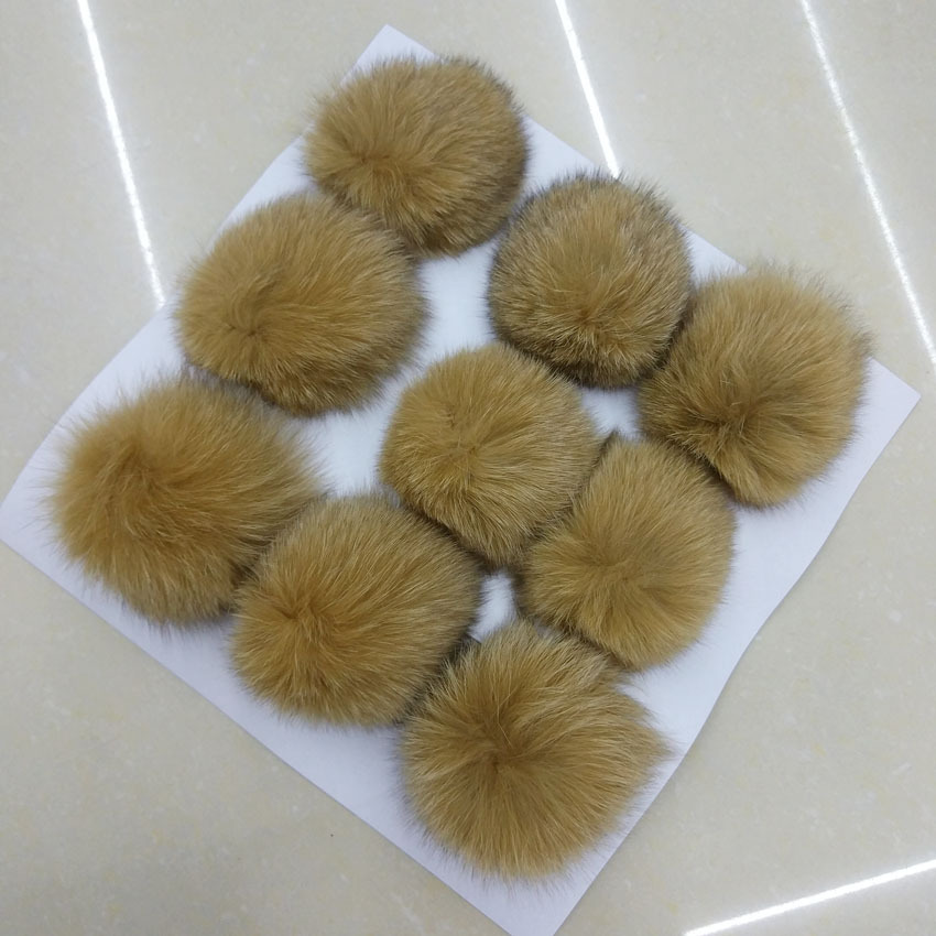 En stock 8-9cm de piel de zorro real Bola de piel accesorios de Ropa Accesorios de bricolaje bola de peluche colgante de la joyería