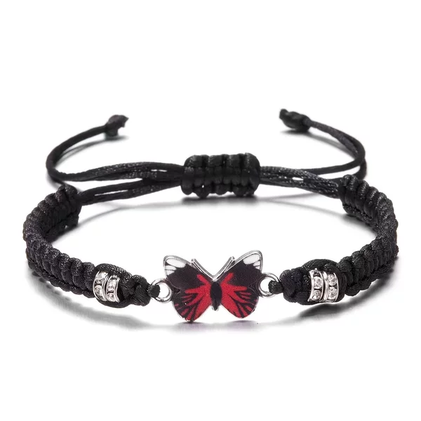 New European and American cross-border best-selling handmade woven couple's butterfly bracelet, red string for men and women, best friends' birthday gift