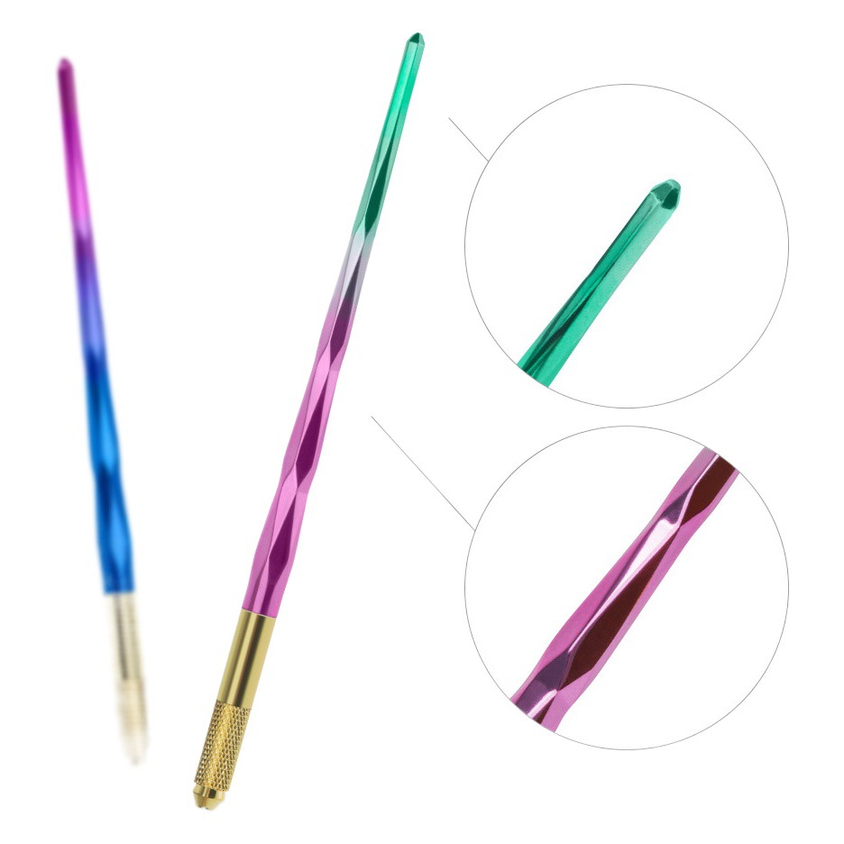 Factory wholesale colorful fog tattoo handmade pen 45 eyebrow tattoo Korean metal embroidery pen