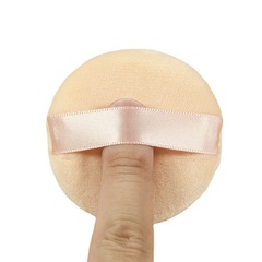 2片套裝乾粉植絨粉撲圓形定妝散粉撲化妝蜜粉撲柔軟細膩定妝粉餅