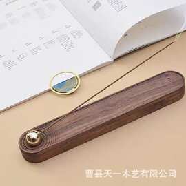 复古实木线香盒家具禅意线香托盘底座香插摆件瑜伽冥想香插香薰盒