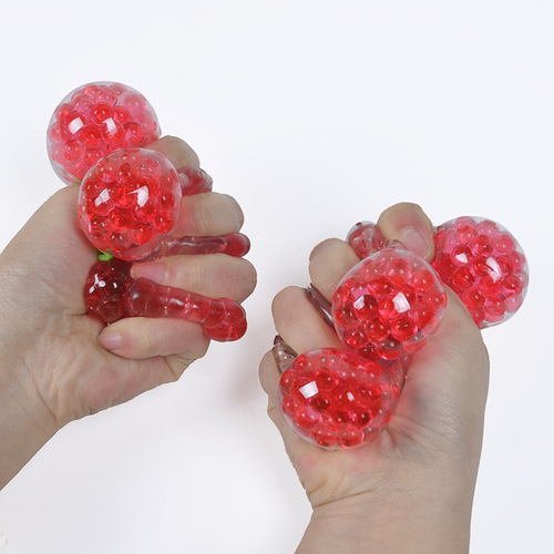  New Vent Strawberry Squeeze Ball TPR Material Simulation Beads Fruit Ball Decompression Vent Kneading Fun