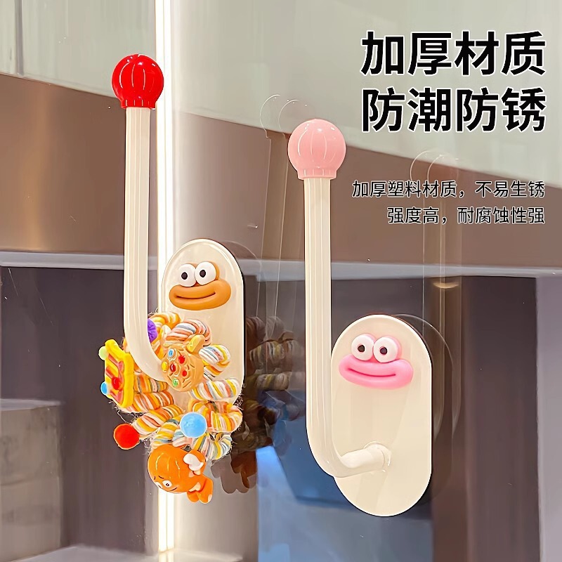 多巴胺挂钩发圈收纳架卫生间发饰发夹皮筋头绳挂钩发绳首饰粘钩|undefined