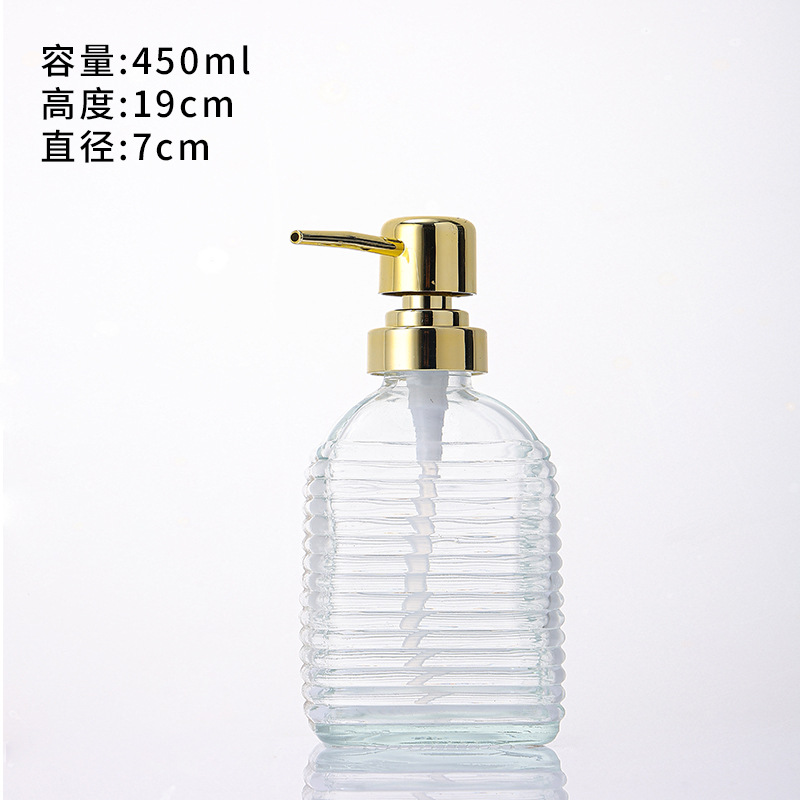 Botellas vacías de vidrio para gel de ducha/champú/loción, con dosificador a presión y opción de grabado/impresión de logotipo, venta al por mayor.