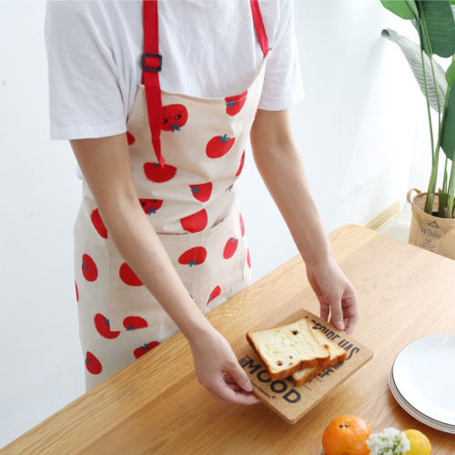Cartoon Cute Tomato Tomato Sleeveless Apron Home Baking Kitchen Fresh Kids Coverall Parental Apron
