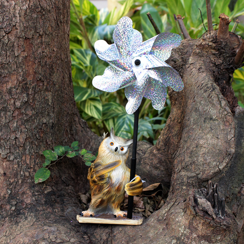 resin animal courtyard owl garden decoration gardening groceries balcony owl windmill decoration