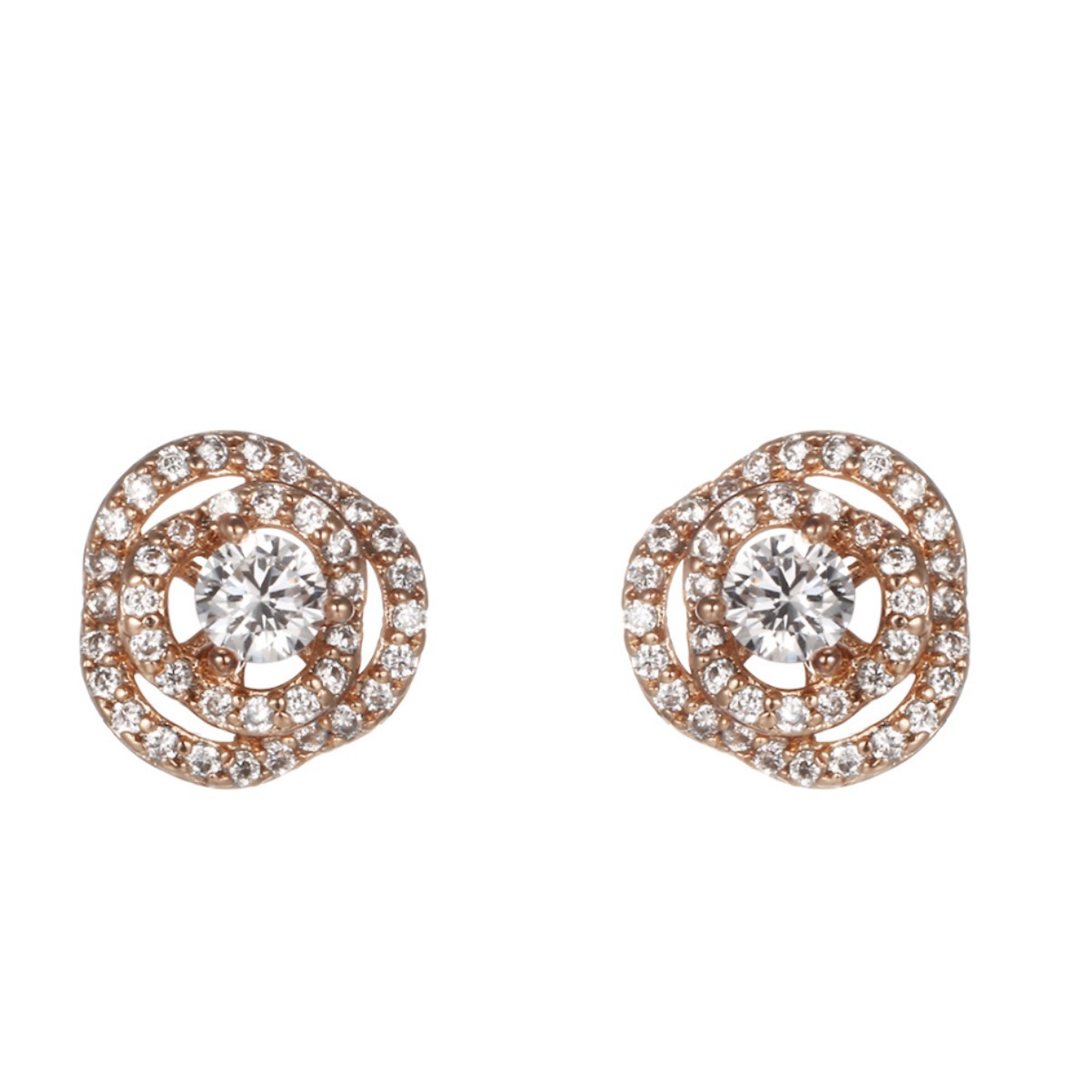 Xuping diamante hueco rosa zircón pendientes simples pequeños y exquisitos pendientes de verano de alta calidad pendientes para mujeres