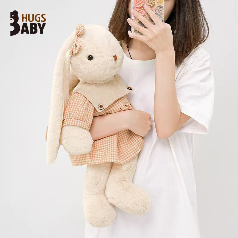 百合兔子公仔毛绒玩具抱抱宝贝长耳繁花兔大玩偶女生礼物安抚娃娃|undefined