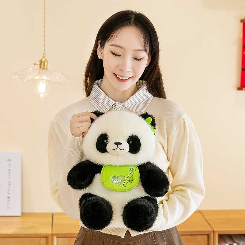 Lindo tesoro nacional panda panda peluche muñeca babero panda muñeca almohada sala de estar decoración muñeca regalo