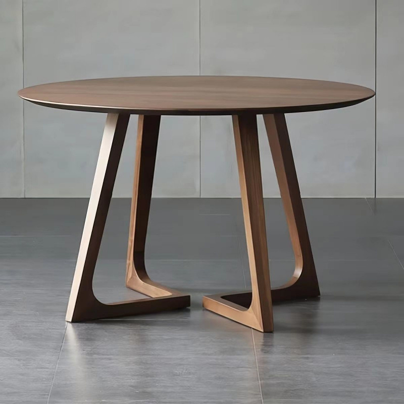 [Factory Direct Sales] Solid Wood Round Dining Table Home Leisure Balcony Table Hiroshima Chair Combination Cafe Reception Table