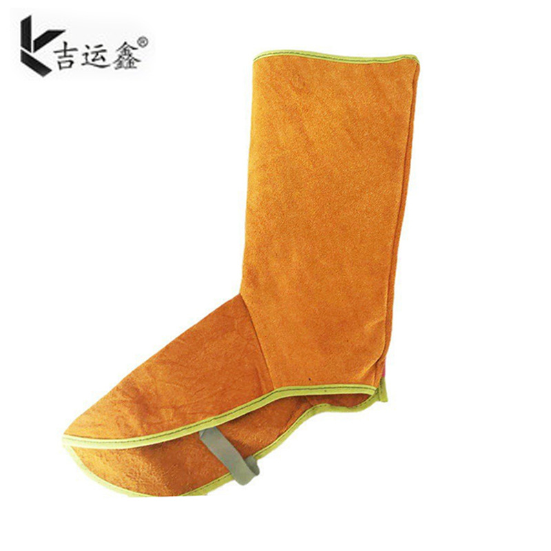 牛皮电焊护脚护腿电焊工防护套腿脚盖隔热防火花耐高温耐热