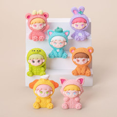 座っている動物の従姉diyアクセサリーのクリームゴムの自作のファッションのキーホルダーのペンダントの萌え粒の車の置物