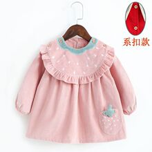 女宝宝罩衣秋冬宝宝外穿护衣儿童1到3岁冬季围围衣宝宝防脏倒袿