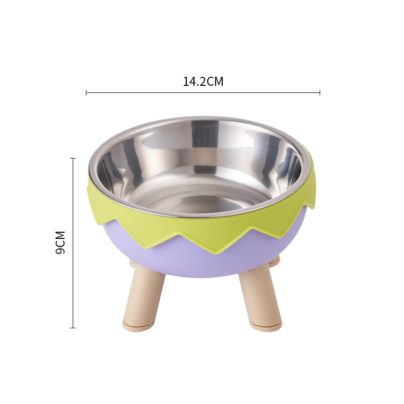 Fabricantes Cuenco de cáscara de huevo Cuenco para mascotas Macaron Cuenco de acero inoxidable Protector de cuello Cuenco para gatos Cuenco para perros antideslizante