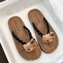 hellokitty人字拖可爱百搭波点女外穿防滑沙滩夹脚凉拖鞋外穿女