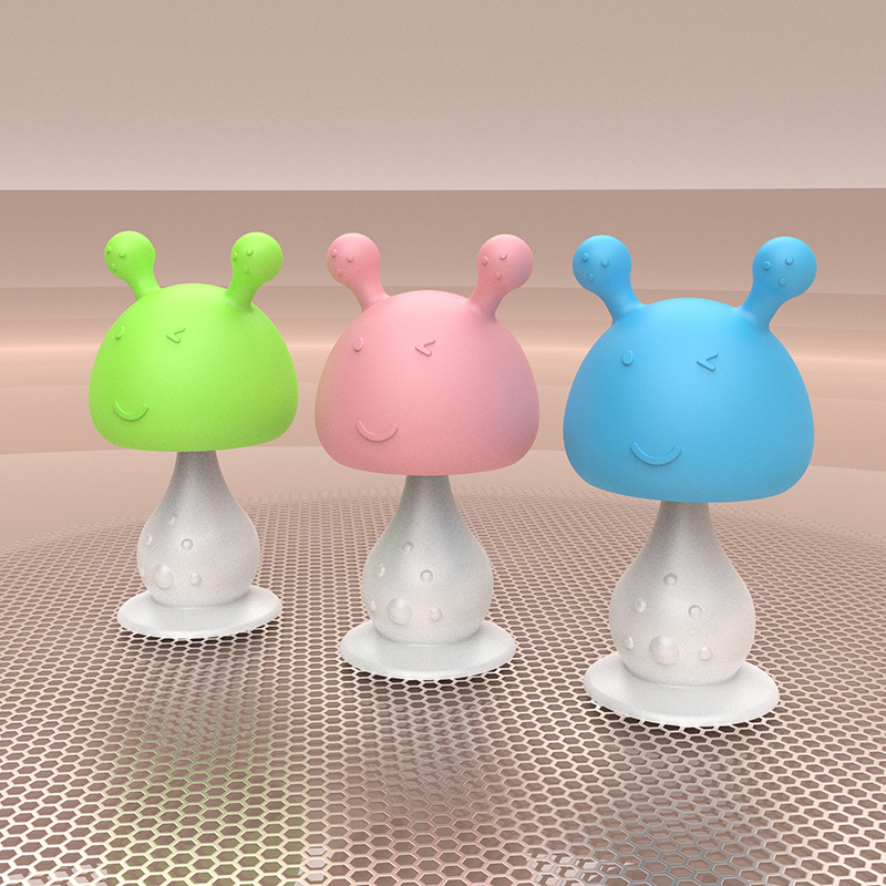 嬰兒牙膠兒童蘑菇磨牙棒可水煮寶寶安撫咬咬硅膠玩具防吃手彩盒裝