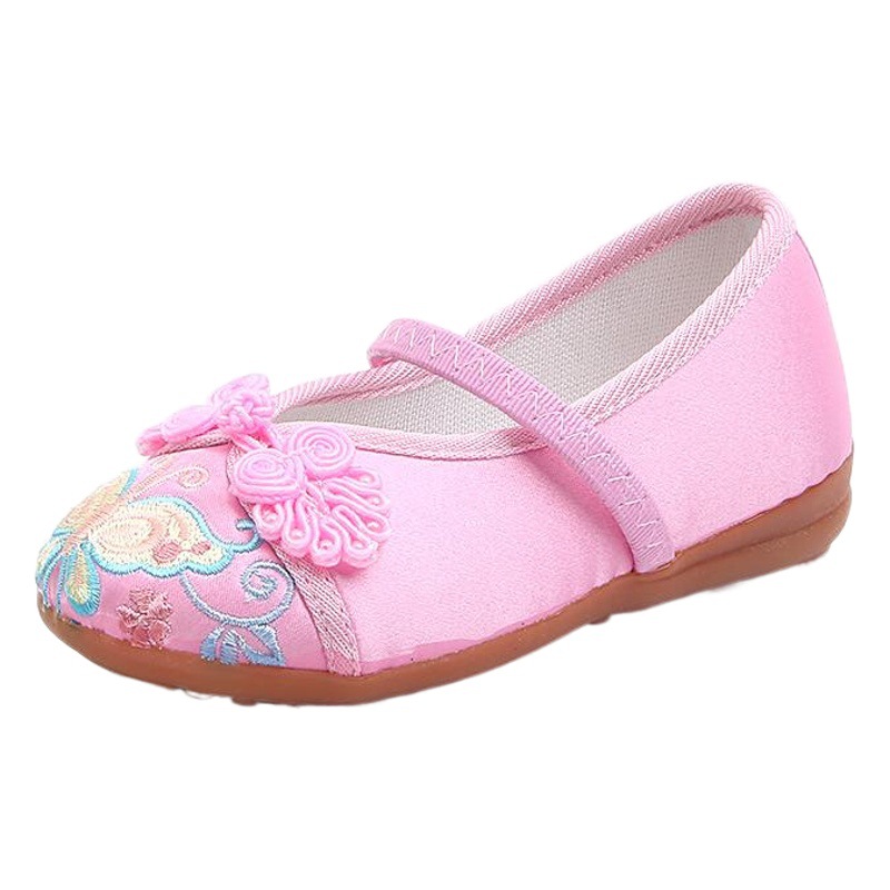 Viejo Beijing Zapatos de tela tradicionales de estilo étnico bordado para niños Zapatos de estilo antiguo para estudiantes Zapatos Hanfu con zapatos cheongsam