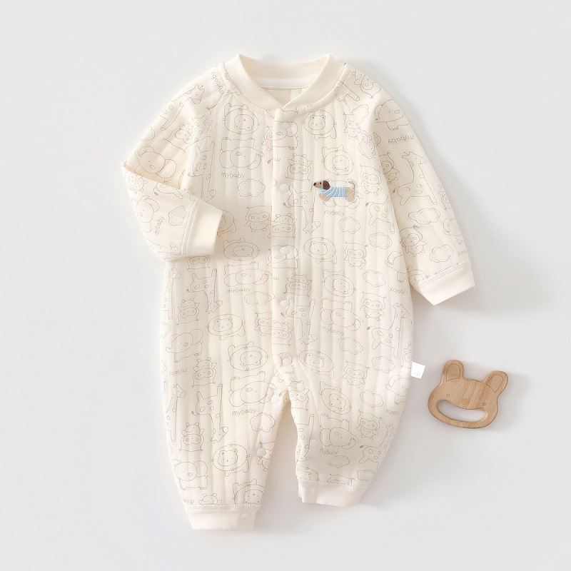 婴幼儿衣服春秋冬款三层保暖夹棉外出家居服宝宝内搭爬服安阳童装|undefined
