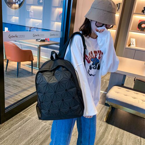 Fashionable colorful geometric bag backpack creative personality new student backpack street trend sports backpack for women