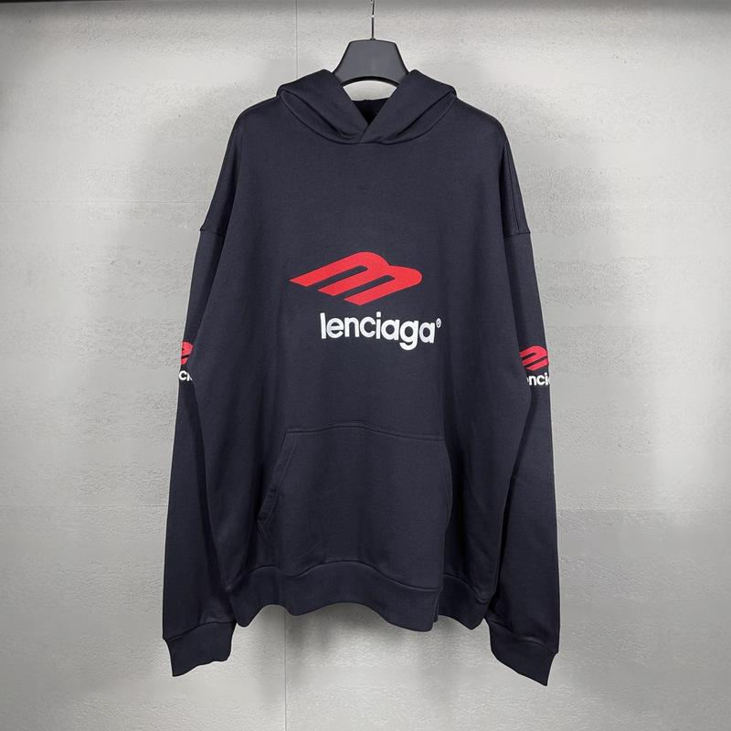 Paris High Version 2025 New B Family Ski Classic Logo Embroider Pattern Embroidered Couple Hooded Sweatshirt