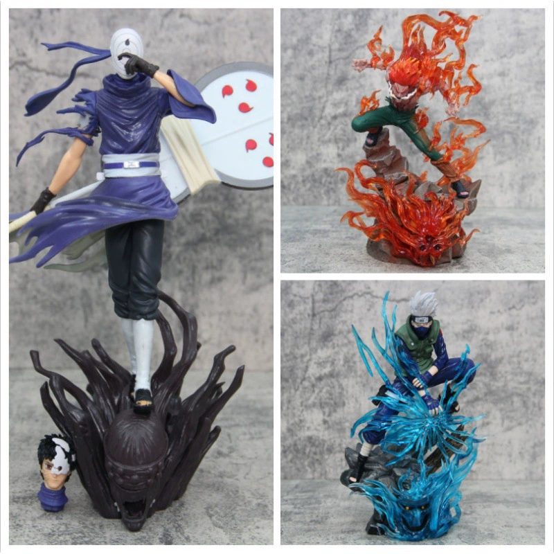Naruto anime collectible figures — Kakashi, Obito, and fiery ninja variants, 3 options, 0.72 kg