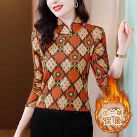 秋冬季保暖衣女加厚加绒内搭蕾丝打底衫气质上衣大码外穿美体小衫