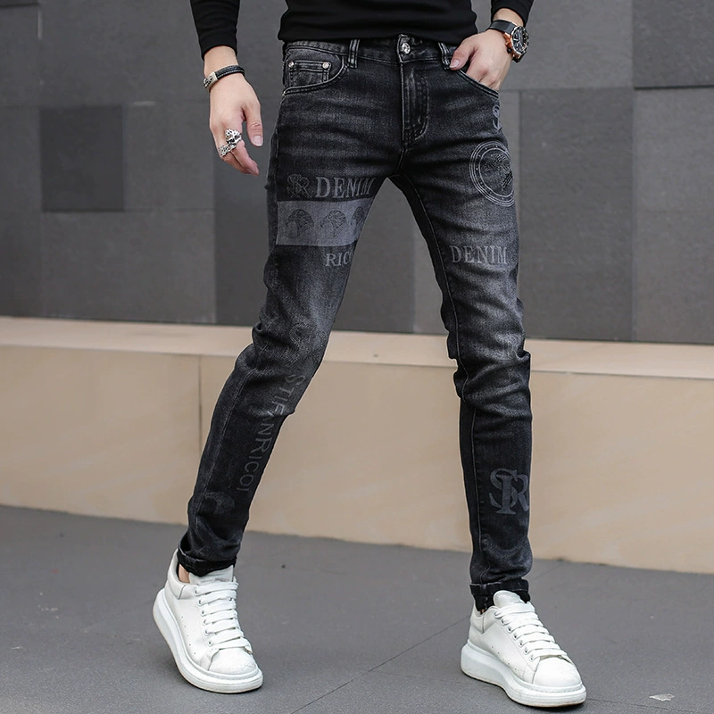 Осенний тренд: эластичные джинсы, штаны, европейский стиль, slim fit