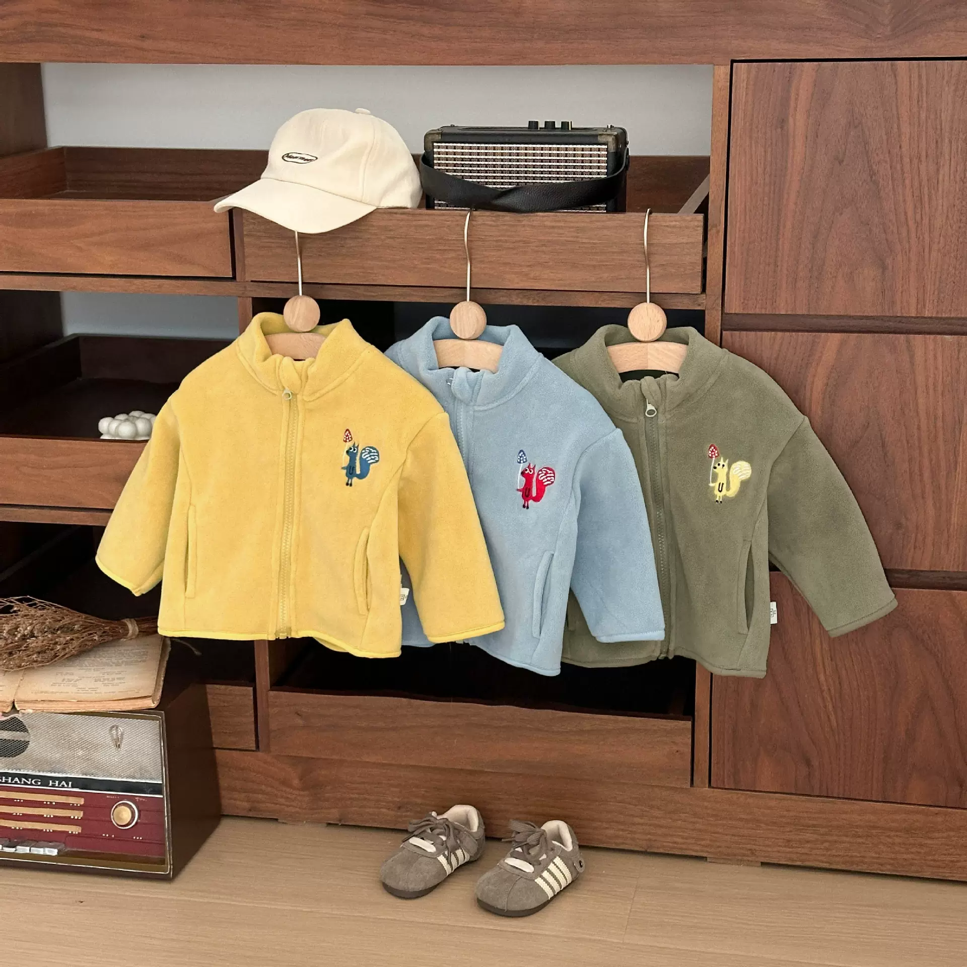 2025春秋季男童刺绣双面绒拉链外套宝宝百搭长袖上衣婴幼儿外出服