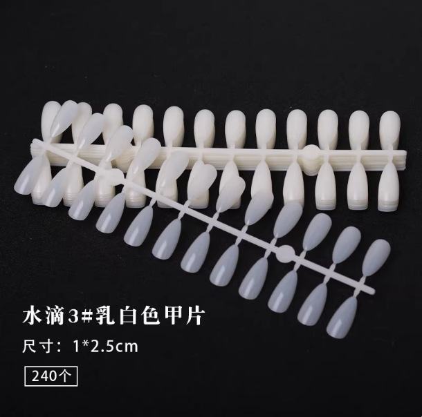 Japanese-Style Short Square and Round Nail Art Templates, Oval, Teardrop, Trapezoidal Fake Nail Color Swatches for Practice Use