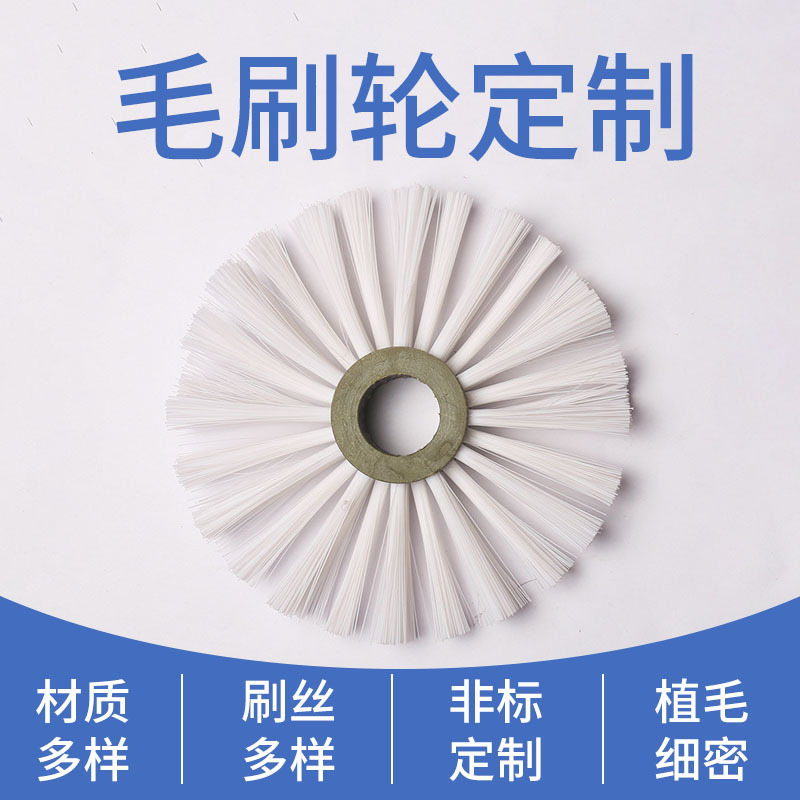 工业毛刷轮滚筒刷定制小型国筒刷子清洗机毛刷空心尼龙丝圆柱刷