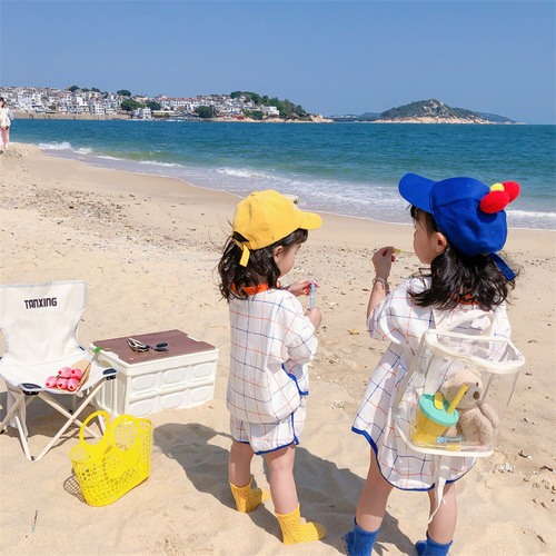 ins trendy brand Korean children's clothing new children's short-sleeved T-shirt tops shorts boys and girls dress suit brother and sister outfit