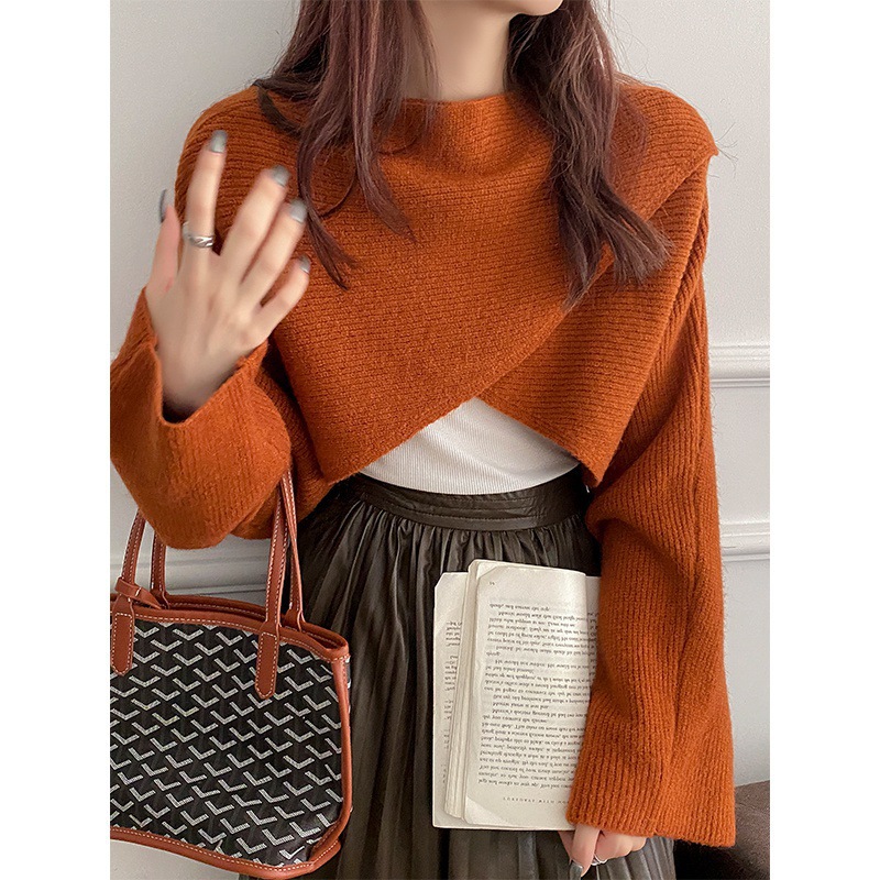 24 invierno Puyuan estilo neutro japonés y coreano ropa casual de punto chaqueta de cuello grueso suéter suelto