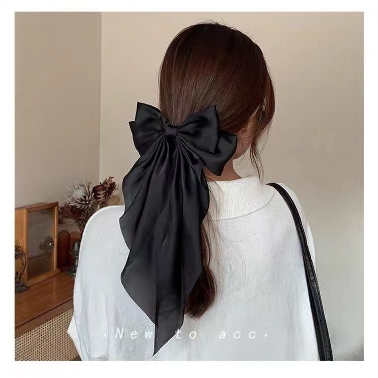 Estrella con el mismo estilo de cinta retro grande con lazo horquilla en la parte posterior de la cabeza horquilla de temperamento súper hada pinza de resorte accesorios para el cabello