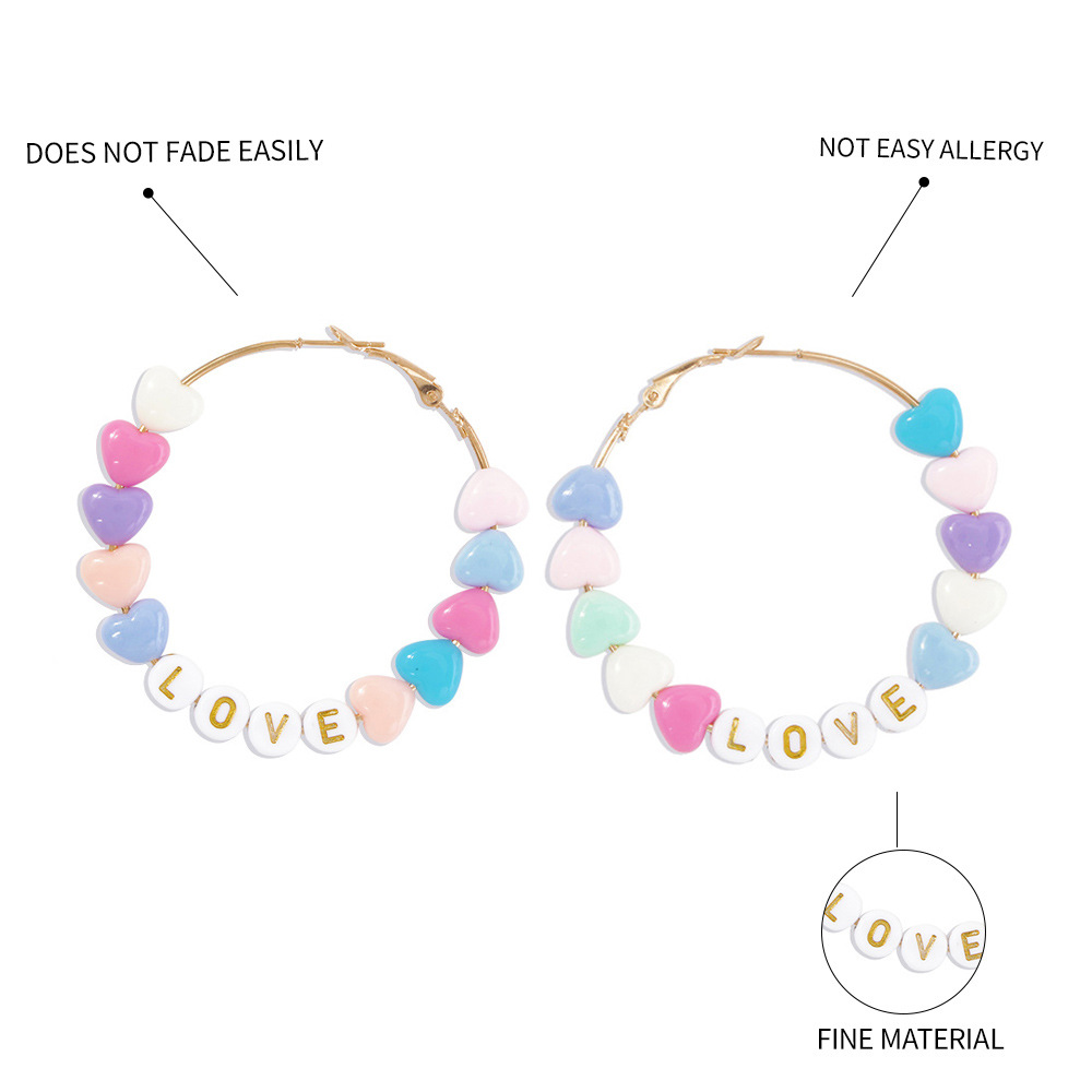 Wholesale Jewelry Simple Color Circle Alloy Resin Earrings Nihaojewelry display picture 5