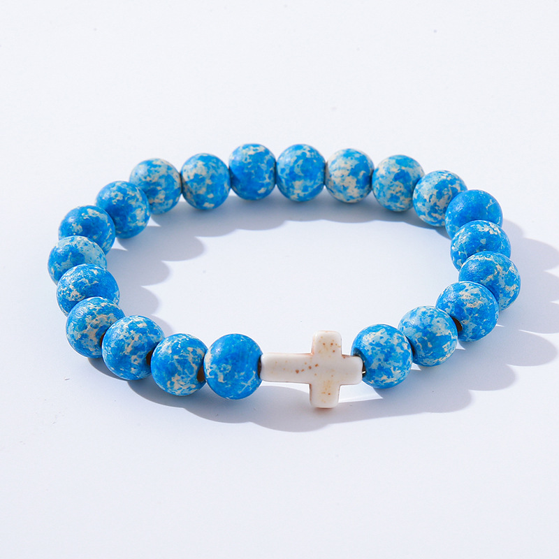Beaded, Stoving Varnish Design Casual Simple Style Tortoise Cross Wood Wholesale Bracelets