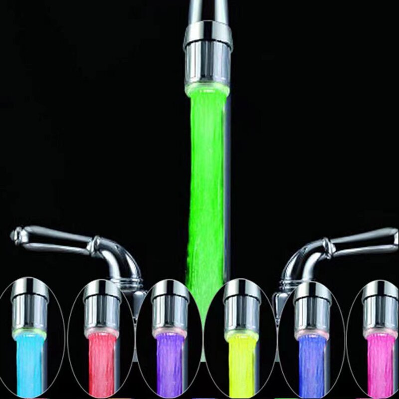 Cross-border tremolo with luminous faucet spout led flash dimming constant temperature colorful color-changing leak-proof connector