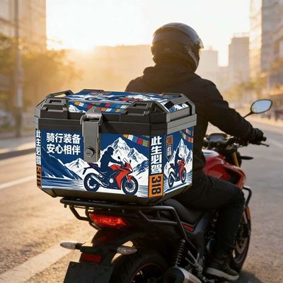 Motorcycle trunk — Tail Box for Electric Vehicles - 48s-travel-to-western-sichuan-standard-configuration-base-plate-screws