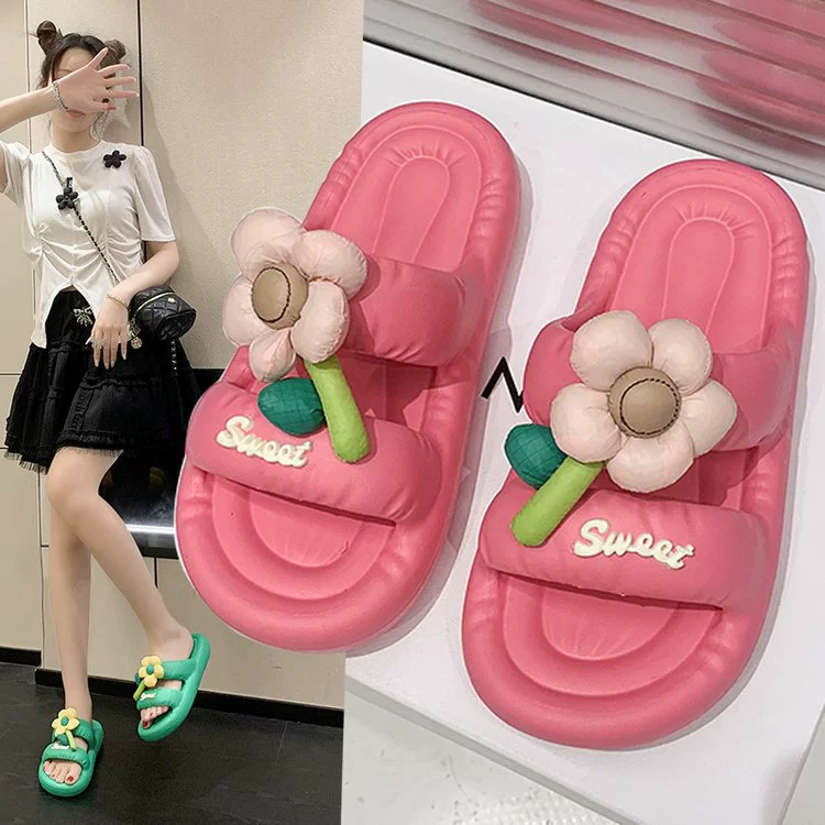 2024 Летняя мода ниша в модные удобные универсальные мягкие домашние уличные тапочки для женщин