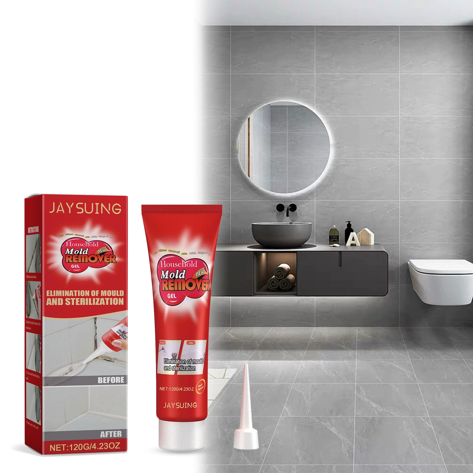 Гель для удаления плесени JAYSUING, очиститель для стен, мебели, плитки, многофункциональный очиститель, гель для удаления плесени