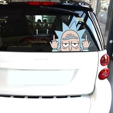 動漫卡通車貼反光防撞防水 瑞克和莫蒂引擎蓋電動車玻璃車尾裝飾