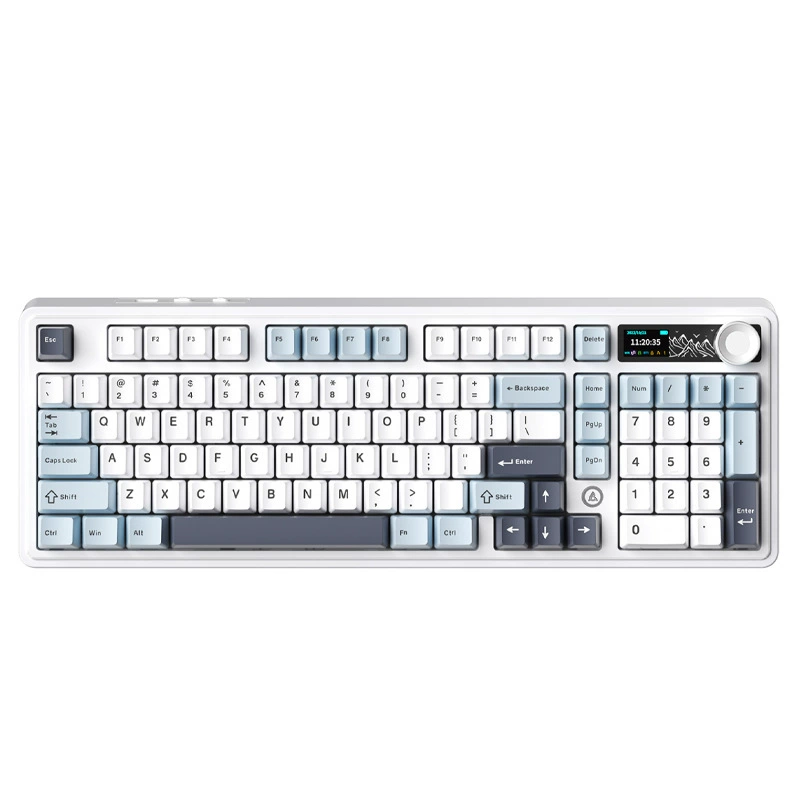 Эйджи AJAZZ AK980 безшумная печатная ось оригинальная трёх режимов с экраном RGB DIY версия ПК беспроводной hot-swap