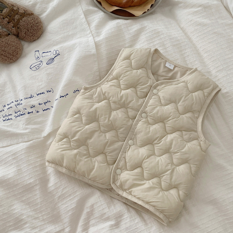 Otoño y invierno nuevo chaleco de plumón de algodón para bebés super suave chaqueta de algodón para niños y niñas