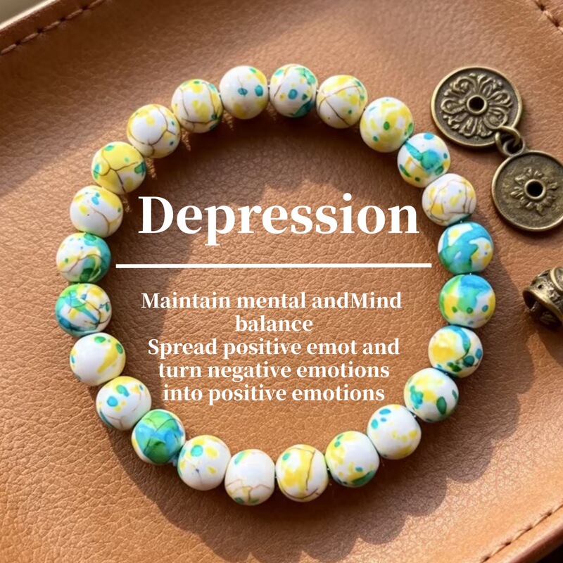 Temu Xiyin Tk Cross-Border Popular Bracelet Turquoise Bracelet Natural Crystal Healing Anxiety Depression Bracelet Wholesale