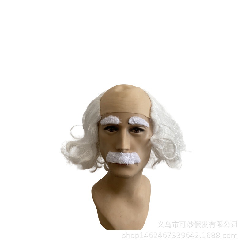 Halloween Mediterranean Adult Bald Wig Funny Bald Wig Bald Men's Wig Stage Performance Props