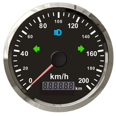 Rv Motorcycle — automobile instrument - black-dial-stainless-steel-bezel-200kmh