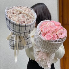 Mother's Day 1.5-meter Fabric Small Fragrant Wind Series Striped Round Flower Bouquet Packaging Fabric Best Friend Birthday Gift