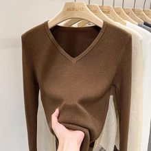 欧货领针织衫女秋装新款洋气修身长袖上衣打底衫女内搭毛衣