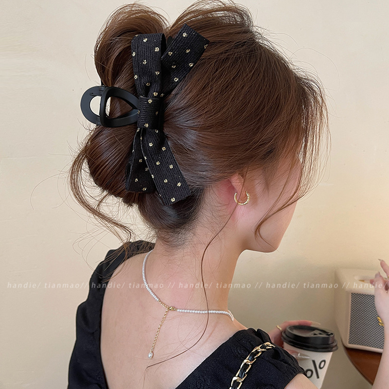気質つや消し弓ヘアピングラバー女性のハイエンド 2025 新しい後頭部サメクリップ髪ボリューム帽子|undefined